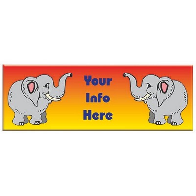 Elephant Panoramic Badge w/ Bar Pin (1.625"x4.625")
