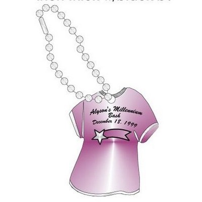 Star Banner Promotional T Shirt Key Chain w/ Black Back (4 Square Inch)