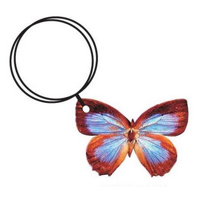 Blue & Brown Butterfly Line Keychain w/Mirror Back (6 Square Inch)