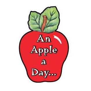 Apple w/ Slogan Promotional Magnet w/ Strip Magnet (4 Square Inch)