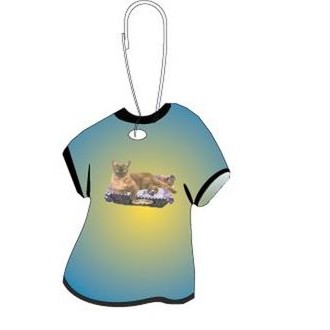 Asian Chocolate Smoke Cat T-Shirt Zipper Pull