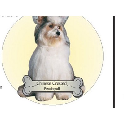 Powderpuff Dog Acrylic Coaster w/Felt Back