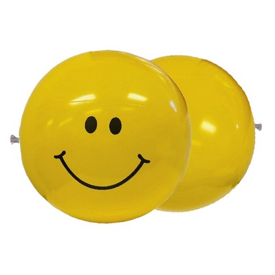 16" Inflatable Yellow Smiley Face Beach Ball