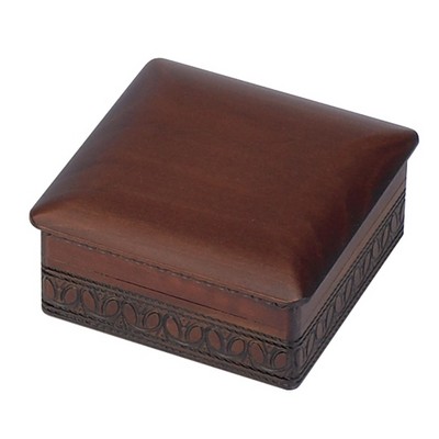 Square Brown Classic Box w/Dark Brown Trim (4 3/4"x4 3/4"x1 3/4")