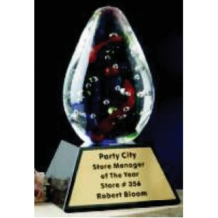 5" Hand Blown Glass Visions Multi Color Award
