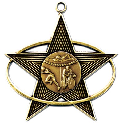 Stock All-Star 3" Medal- Triathlon