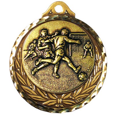 Stock Diamond Struck Medal (Soccer Male) 2 3/4"