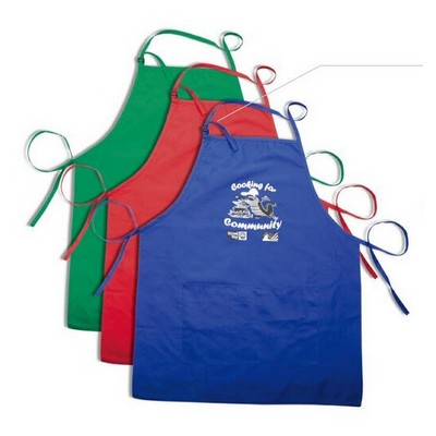 Promotional Poly Cotton Twill Bib Apron w/Adjustable D-Ring Strap