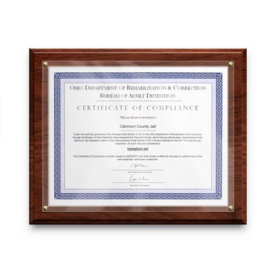 Solid Cherry Wood Slide-In Certificate Plaque