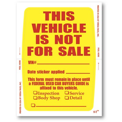 Kleer-Bak™ "Not For Sale" Sticker Plus