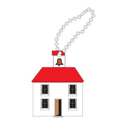 School House Promotional Line Key Chain w/ Black Back (10 Square Inch)