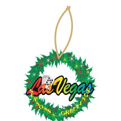 Las Vegas - Royal Flush Wreath Ornament w/ Clear Mirrored Back (10 Square Inch)
