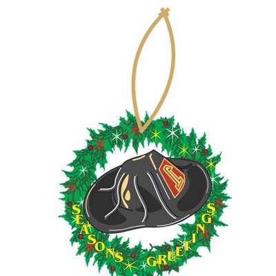 Fireman Hat Executive Wreath Ornament w/ Mirrored Back (10 Square Inch)