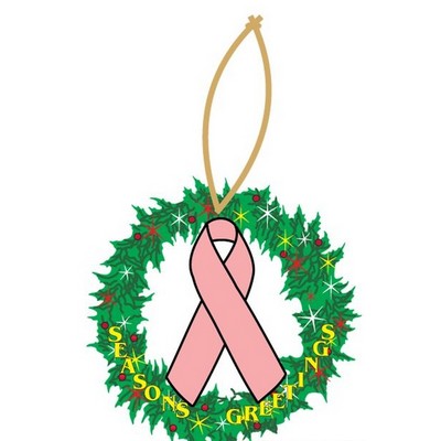Awareness Ribbon Executive Wreath Ornament w/ Mirrored Back (2 Square Inch)