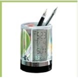 Round Pen Holder & Digital Clock
