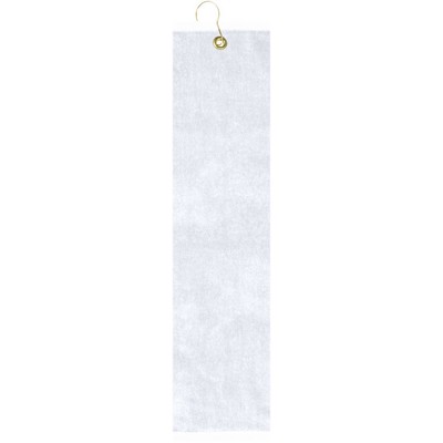 Medium Weight Velour Golf Towel - Trifolded (White Imprinted)