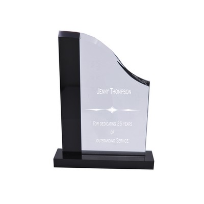 Clear Crystal Award w/Black Stripe (9 1/2")