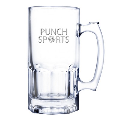 33 oz Glass Beer Mug (Deep Etch)