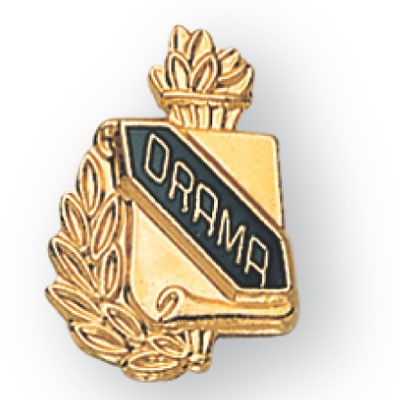 Enameled & Epoxy Domed Scholastic Drama Award Pin