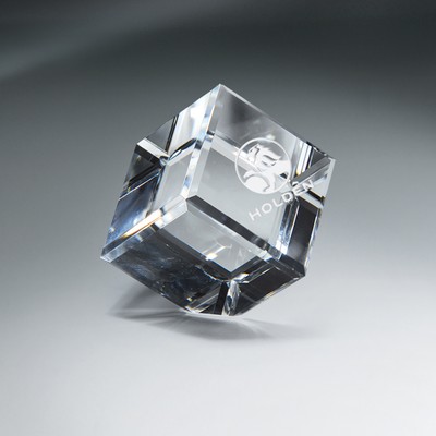 Optic Clear Crystal Cube (Large)