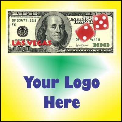 Las Vegas Dice $100 Bill Metal Photo Magnet (2 1/2" Square)