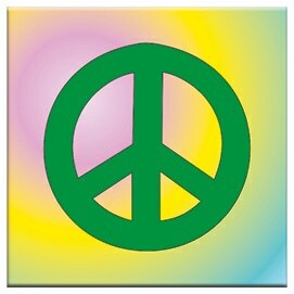 Peace Sign Metal Photo Magnet (2 1/2" Square)