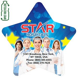 6-1/2"x 6-1/2" Washoe Star Recycled RPET Full Color Import Air Ship Microfiber Cloth & Screen