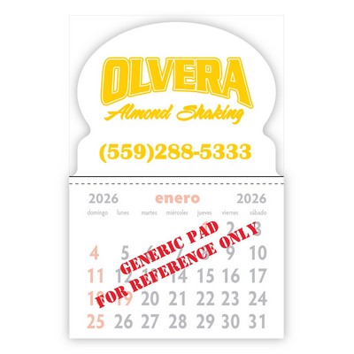 Designer Shaped Kwik-Stik Smooth Vinyl Spanish Calendar w/ Oval Top