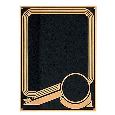 Black Screened Ribbon Plate w/2" Insert (6" x 8")