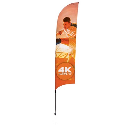 13' Streamline Razor Sail Sign Flag, 1-Sided, Ground Spike