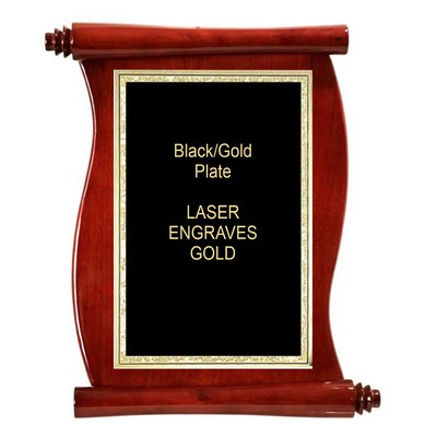 Scroll Plaque 9-1/2" x 12" With a 6" x 8" Black/Gold Florentine Plate