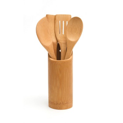 Bamboo Tool Holder w/ 4 Tools