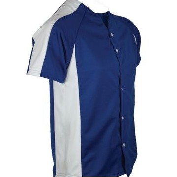 Youth Pro-Style 10 Oz. Stretch Double Knit Full Button Baseball Jersey Shirt w/ Contrast Side Panel