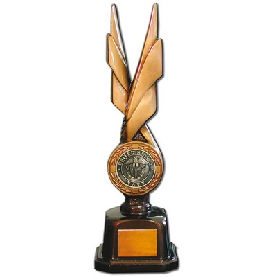 Stock Phoenix 14" Trophy with 2" US Navy Coin and Engraving Plate
