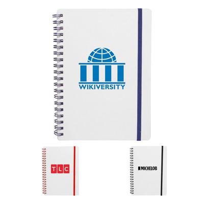 Union Printed - Frosted Eco Spiral Notebook Jotter with 1-Color Logo