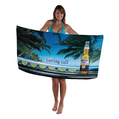 30" x 60", 12.5 lb., Terry Velour, Sublimated, Digitally Printed Beach Towel
