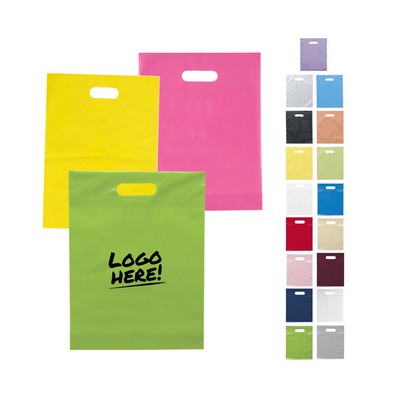 White Plastic Shopping Bag w/Heat Sealed Double Layer Handle