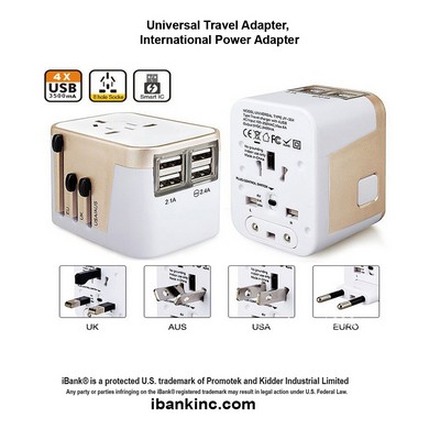 iBank ® World Travel Adapter for 150 countries