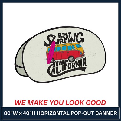 80" W x 40" H - Horizontal Pop-Out Banner - 2 Sides Printed Full Color