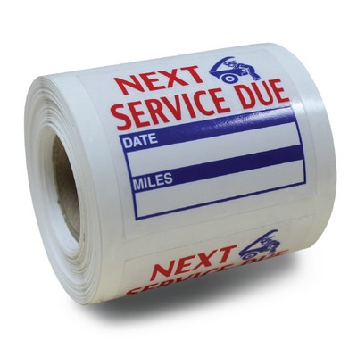 Roll Stock Service Reminder Stickers (1½"x2")