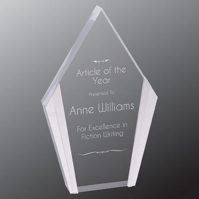 Silver Edge Diamond Acrylic Award, 5 1/4" x 8 1/2"