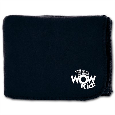 50"X60" Whipstitch Fleece Blanket - Solid Black
