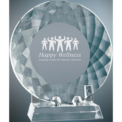 7 3/4" Crystal Plate Award w/Base