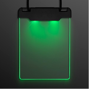 Green Space Glow Light Badge Necklace - BLANK