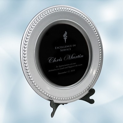 Silver/Black Award Plate w/ Acrylic Stand