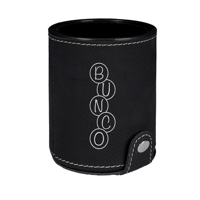 Leatherette Dice Cup Set (Black)