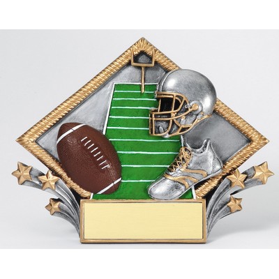 Resin Diamond Plate Stand or Hang Sculpture Award (FOOTBALL)