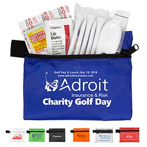 "DEL MONTE" 14 Piece Golf Kit Components inserted into Zipper Pack