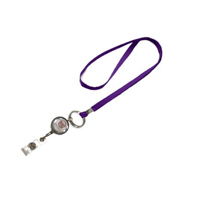 3/8" Wide Silkscreened Polyester Lanyard w/J-Hook Or Split Keyring