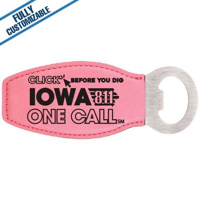 Pink Leatherette - Bottle Opener With Magnet